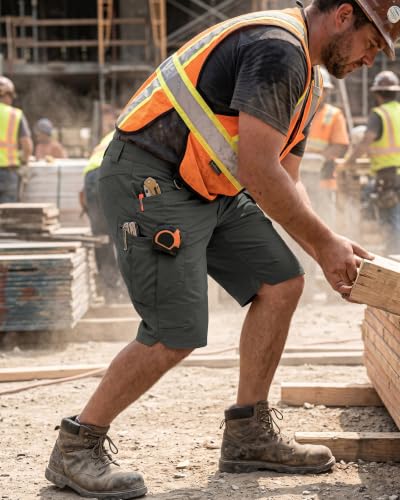 Wangdo Men's Lightweight Tactical Cargo Shorts - Large Dark Grey