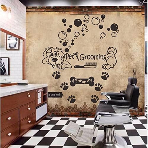 Dog Wall Decal Vinyl Sticker - Pup Paw Prints - Black - Waterproof - Custom Style - Animal Print - Indoor Use - 36x28 Inch (JWH169)