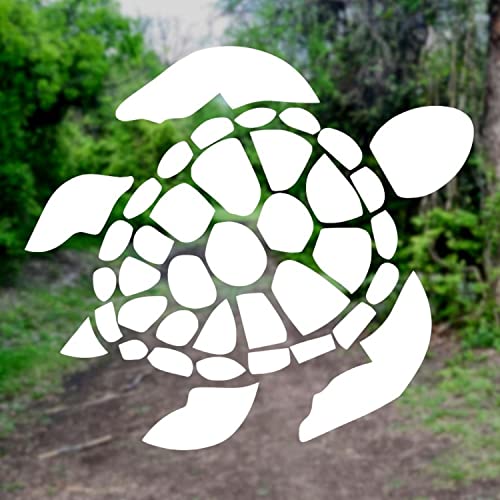 Sea Turtle Vinyl Transfer Sticker Decal - 3in x 2.7in, White