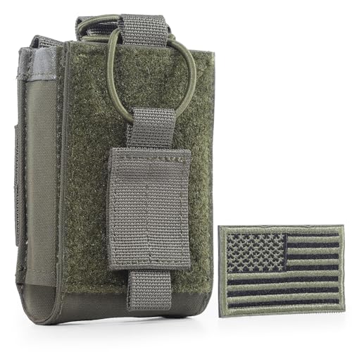ONETIGRIS Green Molle Radio Pouch for Baofeng UV-5R BF-F8HP - Nylon, Adjustable