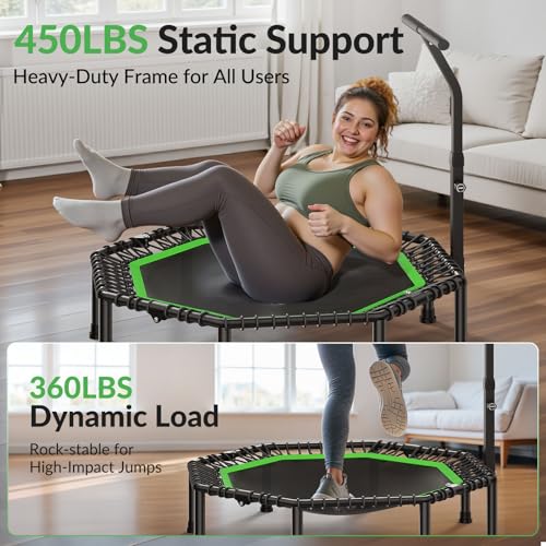 51" Octagonal Rebounder Trampoline for Adults - Green