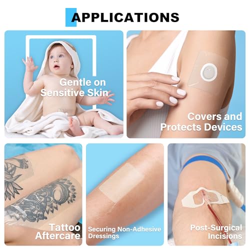 Transparent Film Dressing 4" x 4.75" - 20 Pack Waterproof Wound Cover