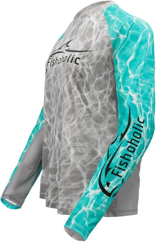 Fishoholic UPF 50 Women's Performance Fishing Shirt - Long Sleeve - Quick-Dry Breathable Sun Protection