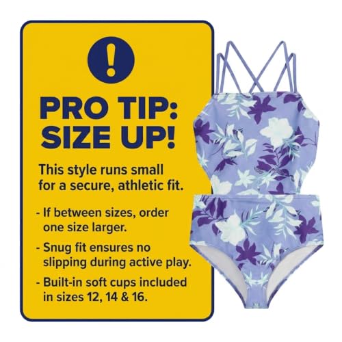 Girls' Sport Cut-Out One Piece Swimsuit - Julia Purple