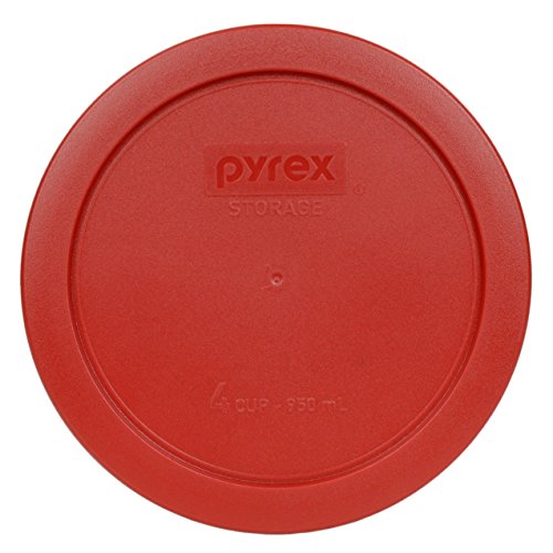 Pyrex 7201-PC 4-Cup Poppy Red Food Storage Lid (2-Pack) - Made in USA
