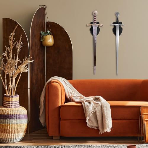 Lesnala Black Wall Mounted Sword Rack - Vertical Display Stand, 2 Pack