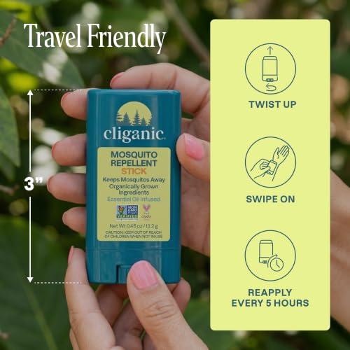 Natural Mosquito Repellent Stick - DEET-Free, 5 Hours Protection, 1 Pack