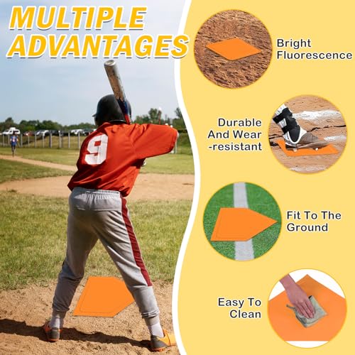 Rubber Baseball Bases Set with 5 Training Balls - Orange