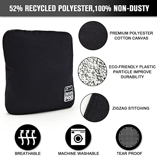 Professional Cornhole Bags Set of 8 - Slick & Sticky, Black & Orange