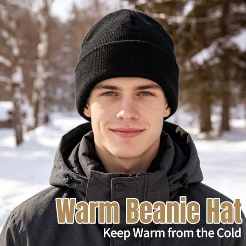 Warm Knitted Beanie for Men & Women - Dark Gray Classic One Size