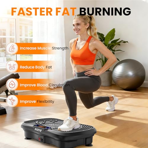 Vibration Plate Fitness Machine with Bluetooth & Resistance Bands