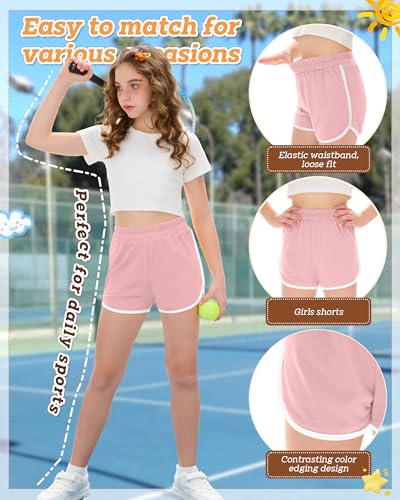 3 Pack Girls' Athletic Dolphin Shorts - Pink, Light Gray, Black