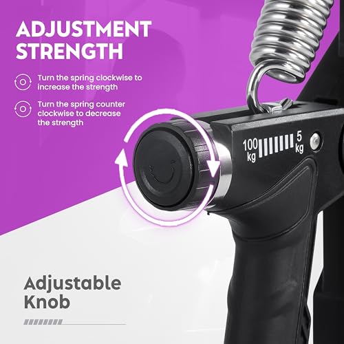 Adjustable Hand Gripper Strengthener 22-220Lbs - Pack A