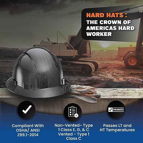Updated Acerpal Full Brim Hard Hat, Padded, OSHA Type 1 Class E, G, & C Construction Safety Approved Hardhats, Designed, Hard Hats for Men, Cascos De Construccion Helmet.