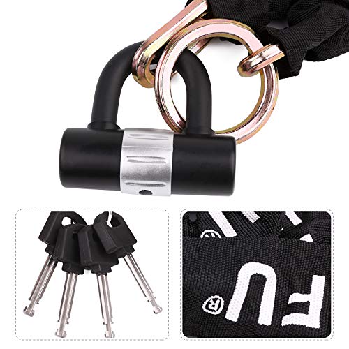 BIGLUFU 4FT Gold Motorcycle Chain Lock Heavy Duty Anti-Theft Bike Lock