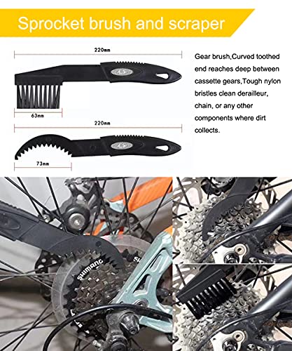 Bicycle Cleaning Kit - 7-Piece Chain Maintenance Set with Degreaser & Lubricant
