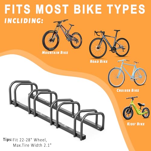 Ultrawall 4 Bike Floor Storage Rack for Garage - Heavy Duty Bike Stand