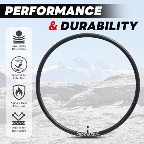 Vancom 2-Pack 700x18-25C Bike Tubes with 48mm Schrader Valve – Compatible with Road & Gravel Bikes