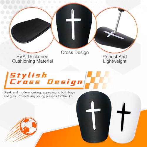Mini Soccer Shin Guards - Ultra Lightweight 3.15" x 1.97" - 2 Pairs for Kids & Adults