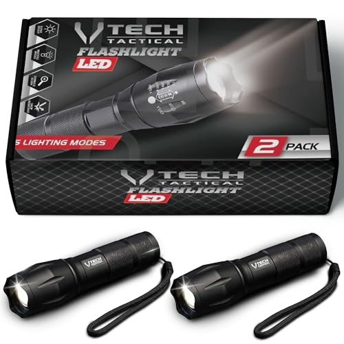 High Lumens Mini LED Flashlights - 5 Modes Tactical Flashlight Set