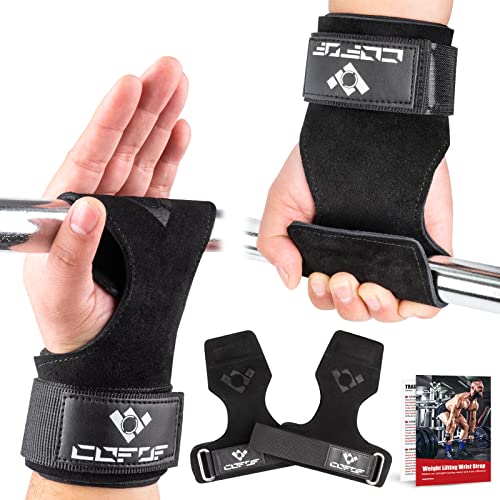 Weight Lifting Wrist Straps - Double-Layer Leather with Neoprene Padding, Adjustable Fit for 6.3-8 Inch Wrists