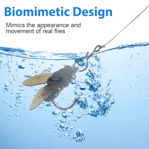 Bionic Fly Fishing Bait Lures Kit - 18pcs Black for Trout & Bass