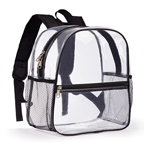 Clear Mini Backpack - 12x12x6 Stadium Approved - Black