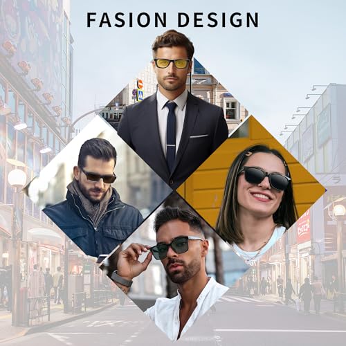 RCstyle Polarized Clip Compatible with Ray-Ban Meta Wayfarer (RW4006/4012 Size M Standard 50-22) (GEN1 &GEN2) Smart Glasses Color Changing Clip Set (Night Vision Yellow, Black)