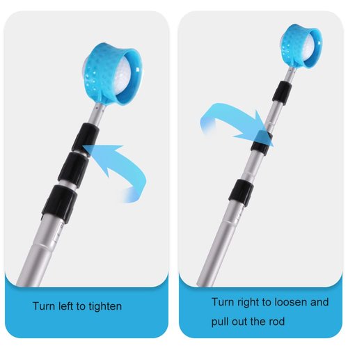 HOW TRUE Golf Ball Retriever, 12ft 15ft 18ft Aluminum Alloy Golf Ball Retriever Telescopic for Water Golf Ball Picker Grabber Golf Accessories Golf Gift (12ft)