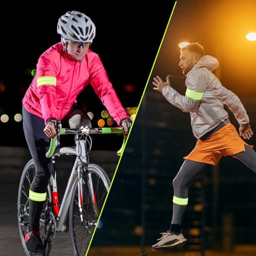 4 Pack Reflective Safety Bands - Adjustable High Visibility Straps for Running
