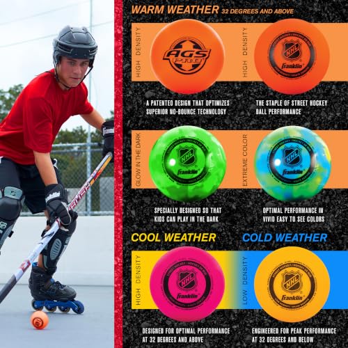 Street Hockey Ball - Official Size Low Bounce Glow in the Dark