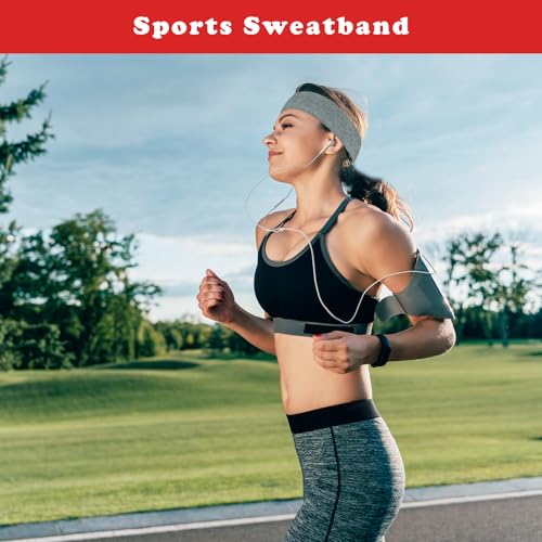 Moisture-Wicking Sports Headbands - 3 Pack Cotton Sweatbands - White