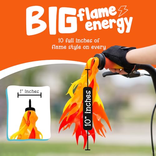10-Inch Flame Bike Streamers for Kids - Vibrant Handlebar Decor