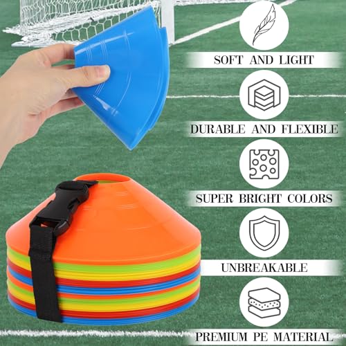 Multicolor Soccer Cones 30-Pack for Sports Training & Agility Drills