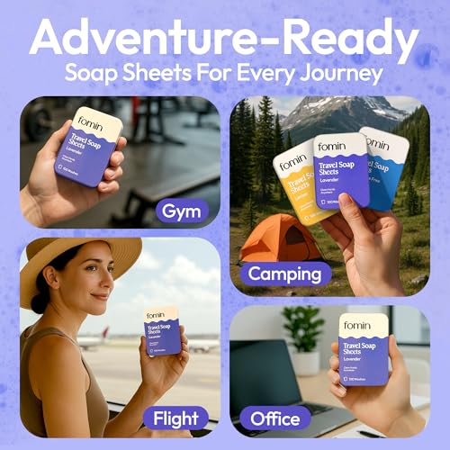 Lavender Travel Soap Sheets - 100 Portable Camping Soap Sheets