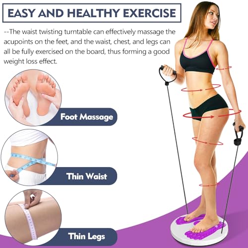 Twist Board Exercise Machine with Foot Massage - Purple
