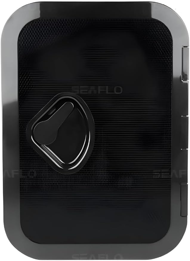SEAFLO Marine Boat Deck Access Hatch - Rectangular Design with Lock & Key | White/Black Finish