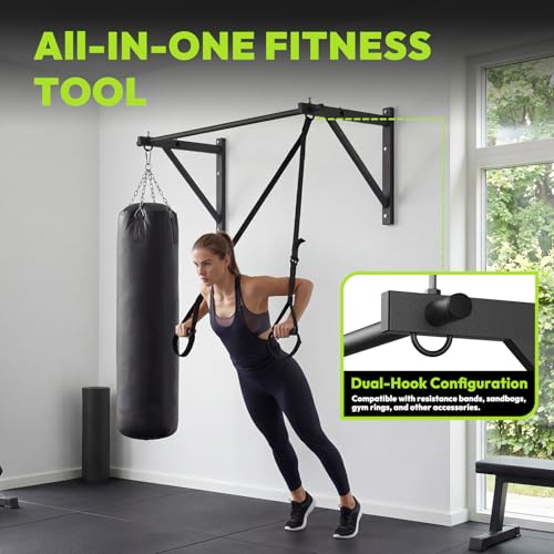 52” Wall Mounted Pull Up Bar - 500 lb Capacity, Adjustable Depth