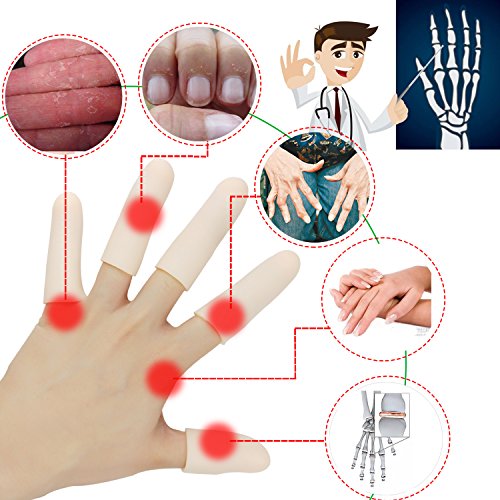 Gel Finger Cots - 14 PCS Finger Protectors for Arthritis & Eczema - Nude