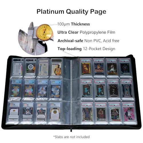 Rayvol 12-Pocket PSA Slab Card Binder Holds 168 Graded Collectible Cards