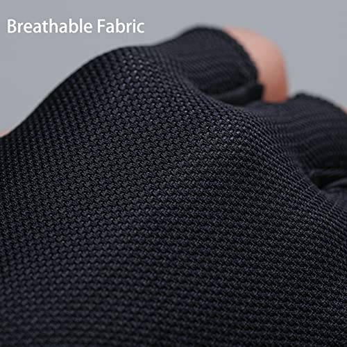 DUEECO Mountain Bike Cycling Gloves Men Women Breathable Shock-Absorbing XRD Pad Black Medium