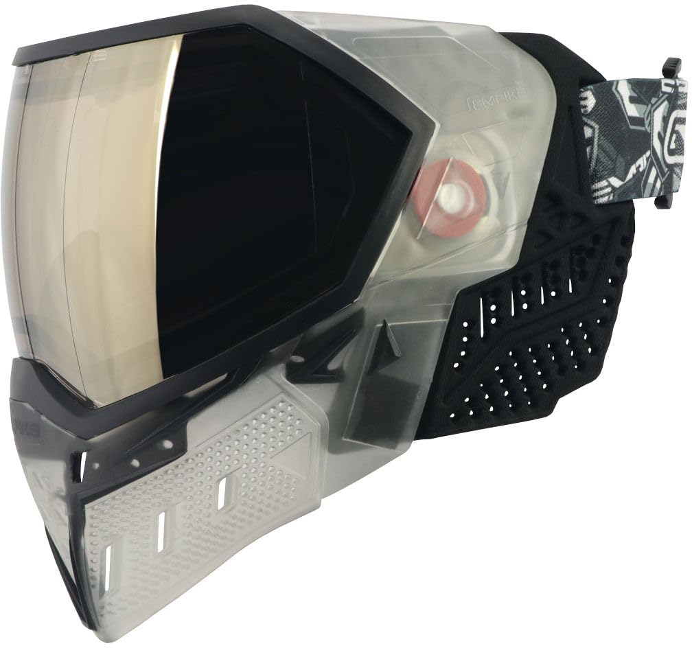 Empire EVS Paintball Mask/Goggle Clear/Black w/PBB Barrel Plug - Black Chrome Mirror Thermal Lens