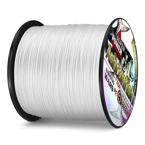 Braided Fishing Line - 4 Strands Super Strong PE - 6lb 109 Yards - White