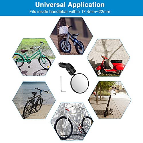 Bicycle Mirrors - 360° Adjustable Bar End Rearview Mirrors