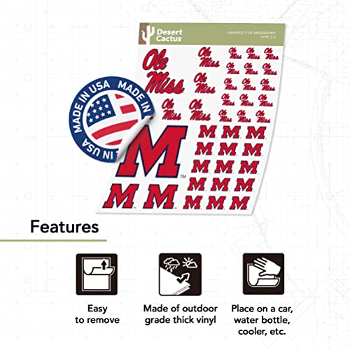 Ole Miss Rebels Sticker Decal 8.5 x 11 Inches | College Fan Vinyl