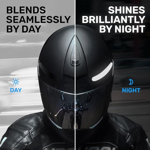 ELOS 3M Reflective Black Helmet Tape - Discreet Hi-Vis Stickers for Helmets (Regular Style, 2 Count)