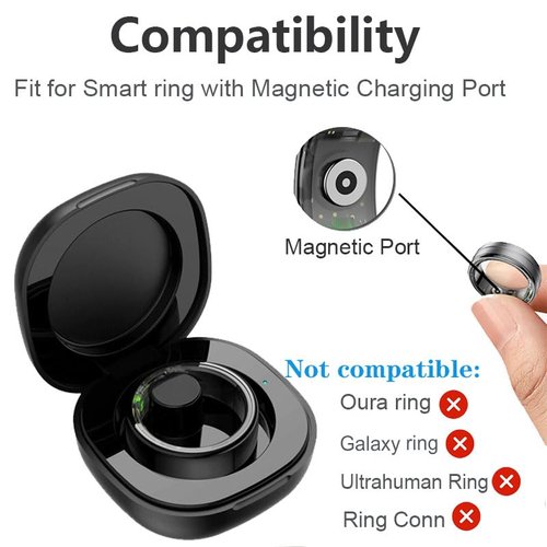Compatible for Herz P1 Smart Ring Rapid Charging Case, Magnetic Smart Ring Charging Case Charging Box Small Portable Charger for Smart Rings(Magnetic Case. Not Wireless Charging!)