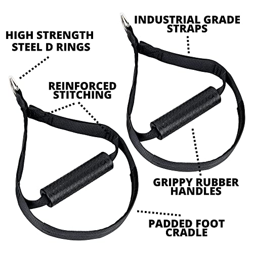 Suspension Trainer Handles Set with Integrated and Extra Wide Options