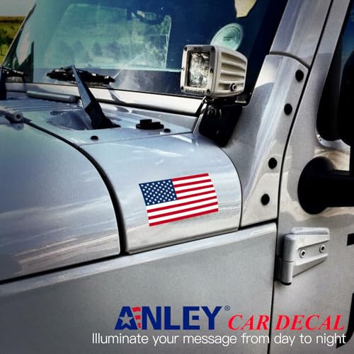 American Flag Decal - Reflective Vinyl Car Stickers - 3 Pack