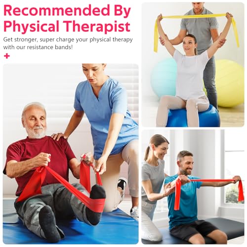 Resistance Bands Set for Strength Training & Physical Therapy - 4.9FT